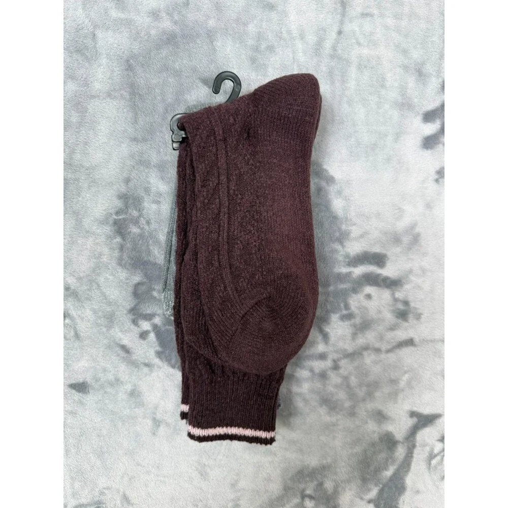 Muk Luks Women’s 2 Pair Pack Tall Boot Socks Mid-Calf Height size 6-11 Charcoal
